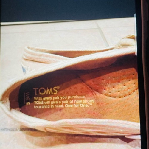 Toms espadrilles like new, pale pink with striped details, size 36