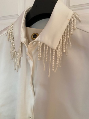 Satin shirt Zara like new, white, size L