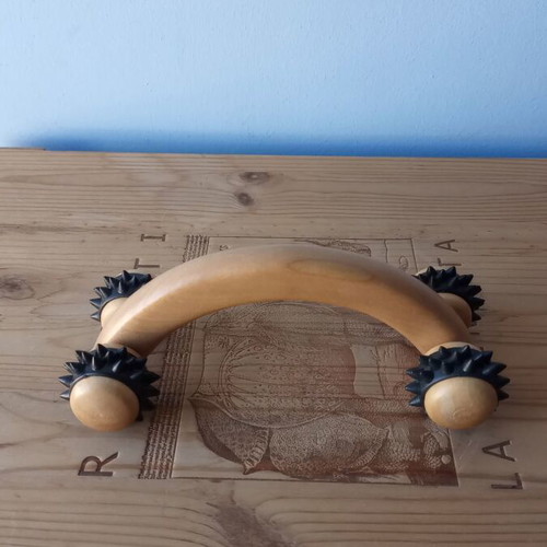 Wooden body massage roller like new with wheels