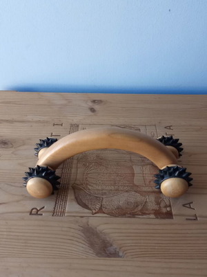 Wooden body massage roller like new with wheels