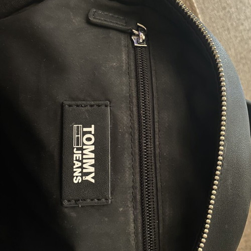 Tommy Jeans women's backpack, black with silver details