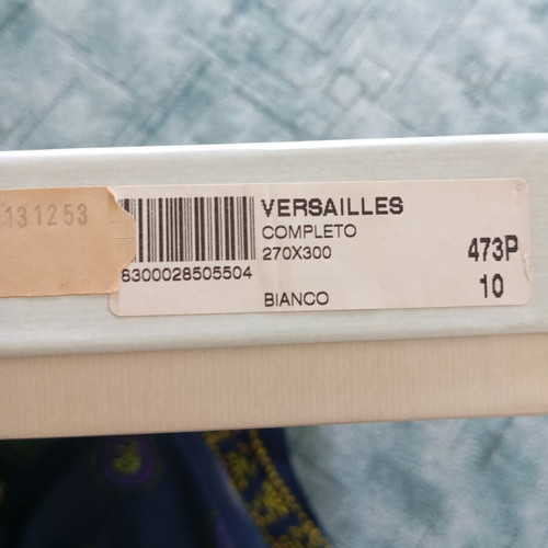 Versailles Italian bed sheet set completo letto white Bianco size 270x300 cm by Gabel new