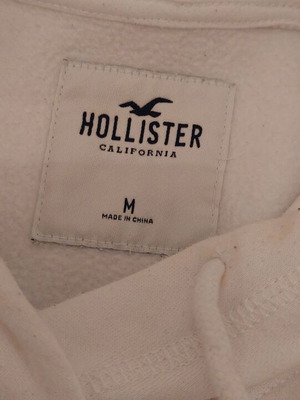 Hollister unisex white hoodie size M like new