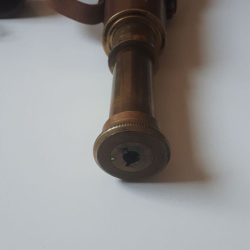 Nautical Telescopic Monocular used, vintage bronze and leather