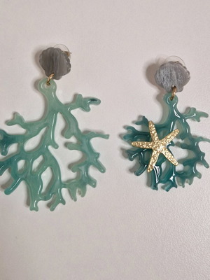 Bizermani earrings new, coral shape, plexiglass material