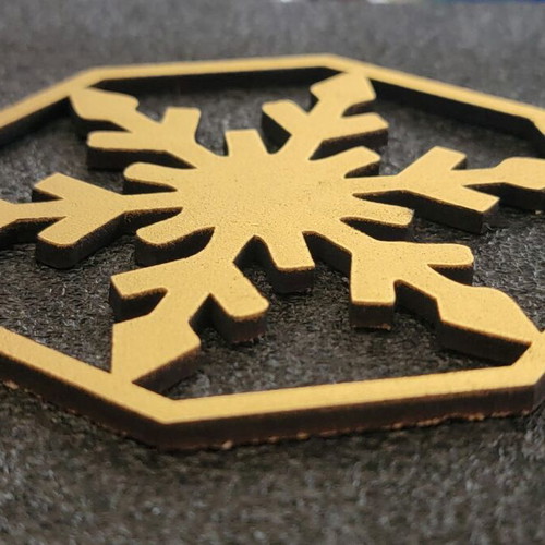 Set of 3 handmade MDF coasters with snowflake design