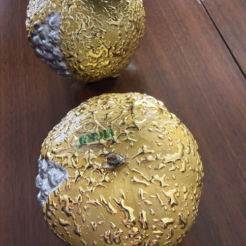 Golden pomegranates decorative home ornaments like new, good luck charm