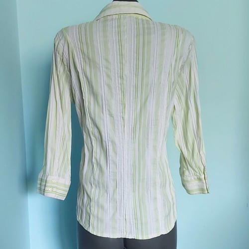 Miss Etam women's shirt like new, green striped, sizes L to XXL