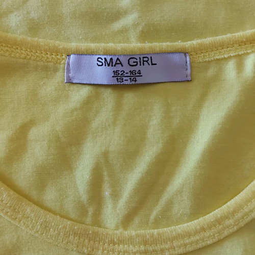 Summer blouse used with rhinestones, size 152-164, yellow