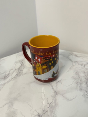 Hand-painted Christmas mug used