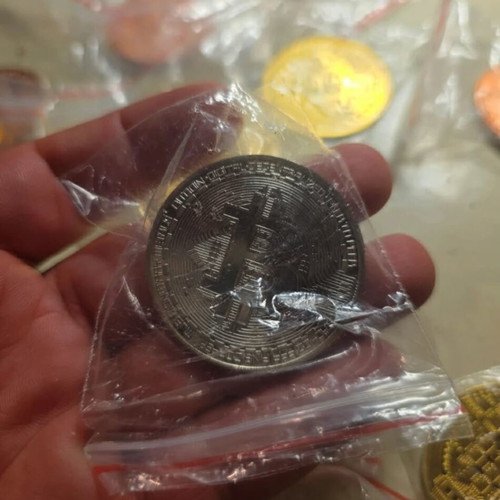 Bitcoin coins used, set of 23 copper silver gold