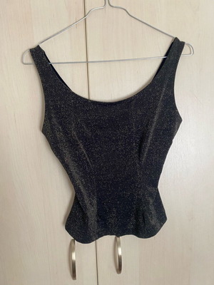 Blouse with rhinestones Marks & Spencer black like new, size M