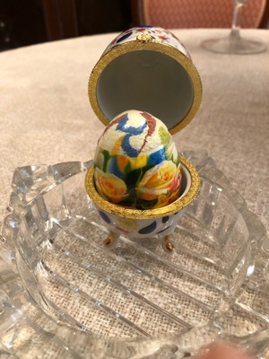 Easter egg new with decorative case and egg inside