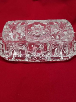 Anchor Hocking "Star of David" butter dish new, 1960 USA