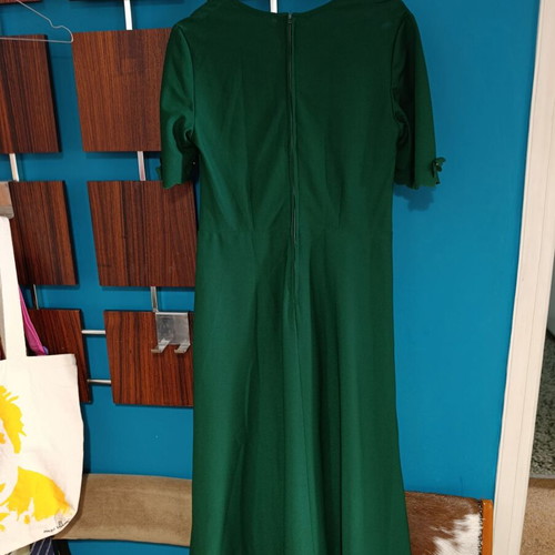 70s vintage dress green like new with flowers