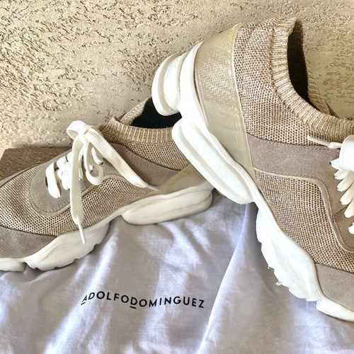 Adolfo Dominguez women's sport sneakers like new, beige, size 38
