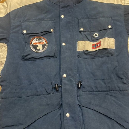 Napapijri Skidoo Open Patch used men's jacket XS blue with hood
