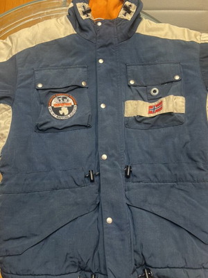 Napapijri Skidoo Open Patch used men's jacket XS blue with hood