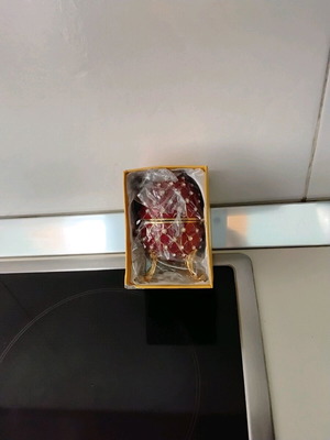 Faberge egg new, opened, height 9cm
