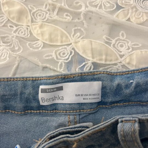 Bershka blue high-waist shorts