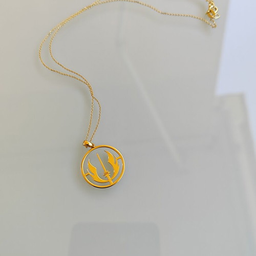 Star Wars Jedi Order 925 Gold-Plated Necklace pendant like new