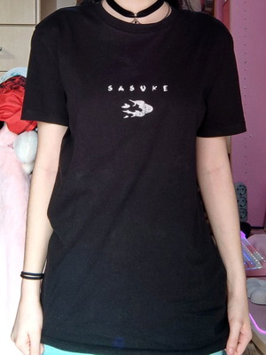 Bershka Sasuke Naruto shirt like new, black, size XXS