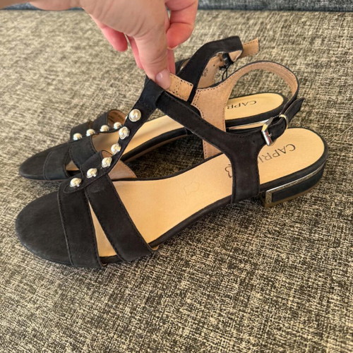 Caprice leather women's sandals size 40, black