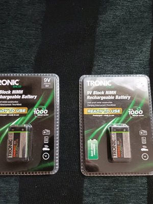 Tronic eco set of rechargeable block batteries new, 2 pieces