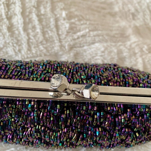 Cadari London vintage beaded evening purse hand made, like new, multicolor