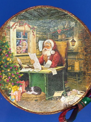 Christmas round box new, decoupage, paper