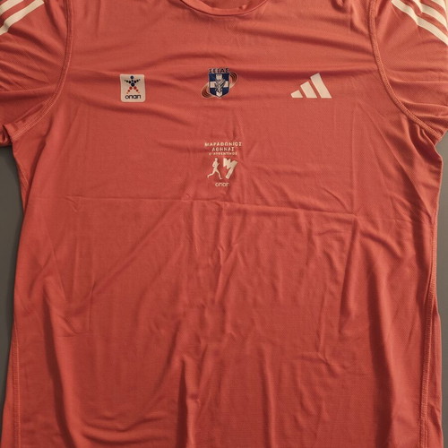 Athens Marathon Official Adidas T-shirt used, size 2XL, coral