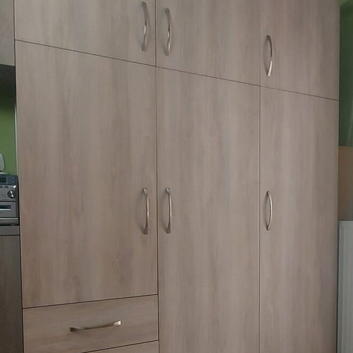 Three-door melamine wardrobe