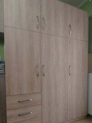 Three-door melamine wardrobe