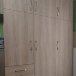 Three-door melamine wardrobe