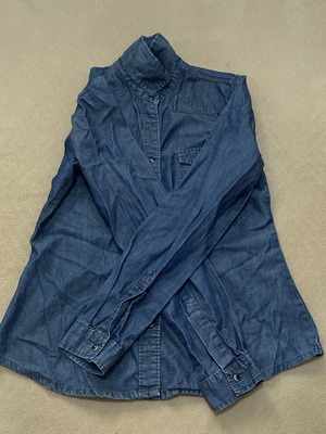 Girls Denim Button Up Like New Size S Blue