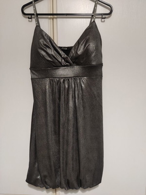Lipsy London Metallic Evening Dress like new, balloon hem