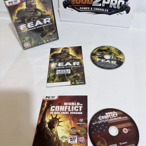 F.E.A.R. Perseus Mandate PC DVD used with bonus World in Conflict disc