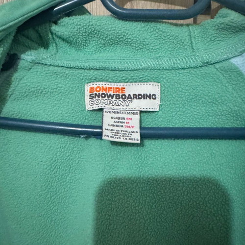 Bonfire women's fleece jacket used, green and turquoise