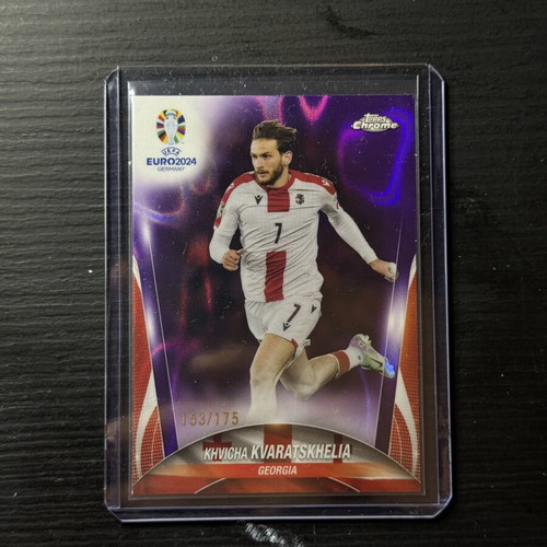 Khvicha Kvaratskhelia Euro 2024 Topps Chrome Card new