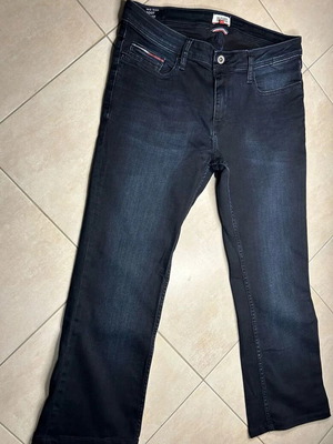 Tommy Hilfiger Mid Rise Bootcut Jeans men's used, blue black, elastic
