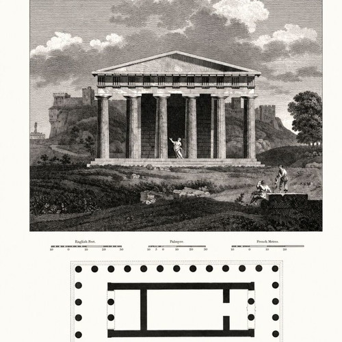 Authentic Delettre 1805 Engraving like new, Thiseio Athens