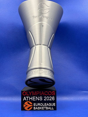 Τρόπαιο Ολυμπιακός Ευρωλίγκα 2026 με λογότυπο και βάση κατόπιν παραγγελίας