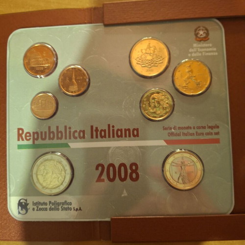 Italy Year Coin Folder 2008-2010 BU Condition