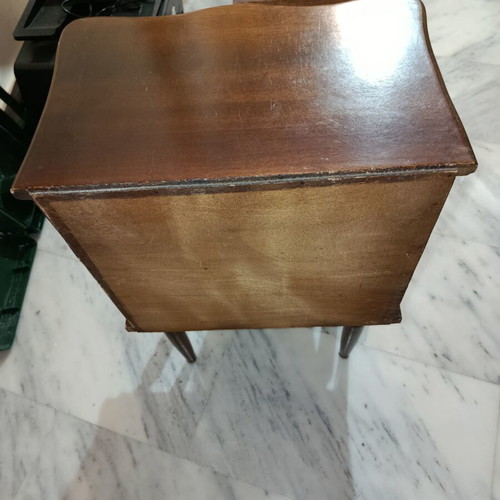 Solid wood nightstand 1968 with 3 side drawers