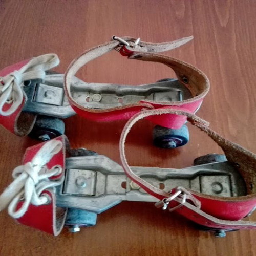 Vintage Germina Adjustable Roller Skates leather and steel used