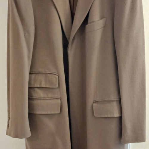 Loro Piana men's camel wool coat medium used with minor defect
