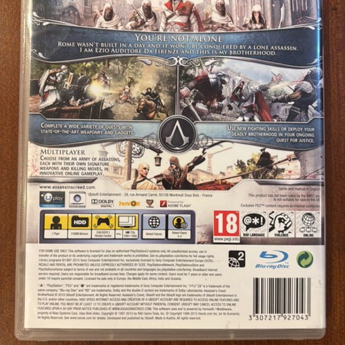 Assassin’s Creed Brotherhood PS3 game used, complete with manual