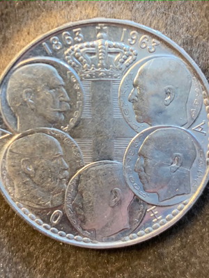 Silver 30 Drachma Commemorative Coin 1863-1963 used, 5 pieces
