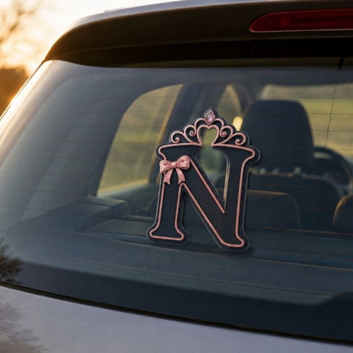 N Princess New Driver Sign for Car Windshield ASA Carbon Fiber
