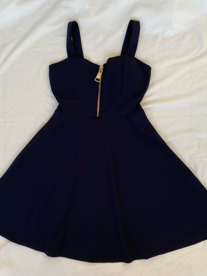 Mini Coquette dress used with gold zipper blue